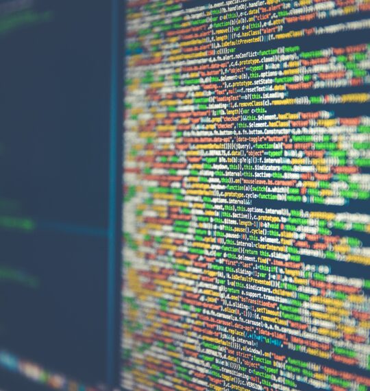 Photo de ligne de code sur un écran d'ordinateur.
